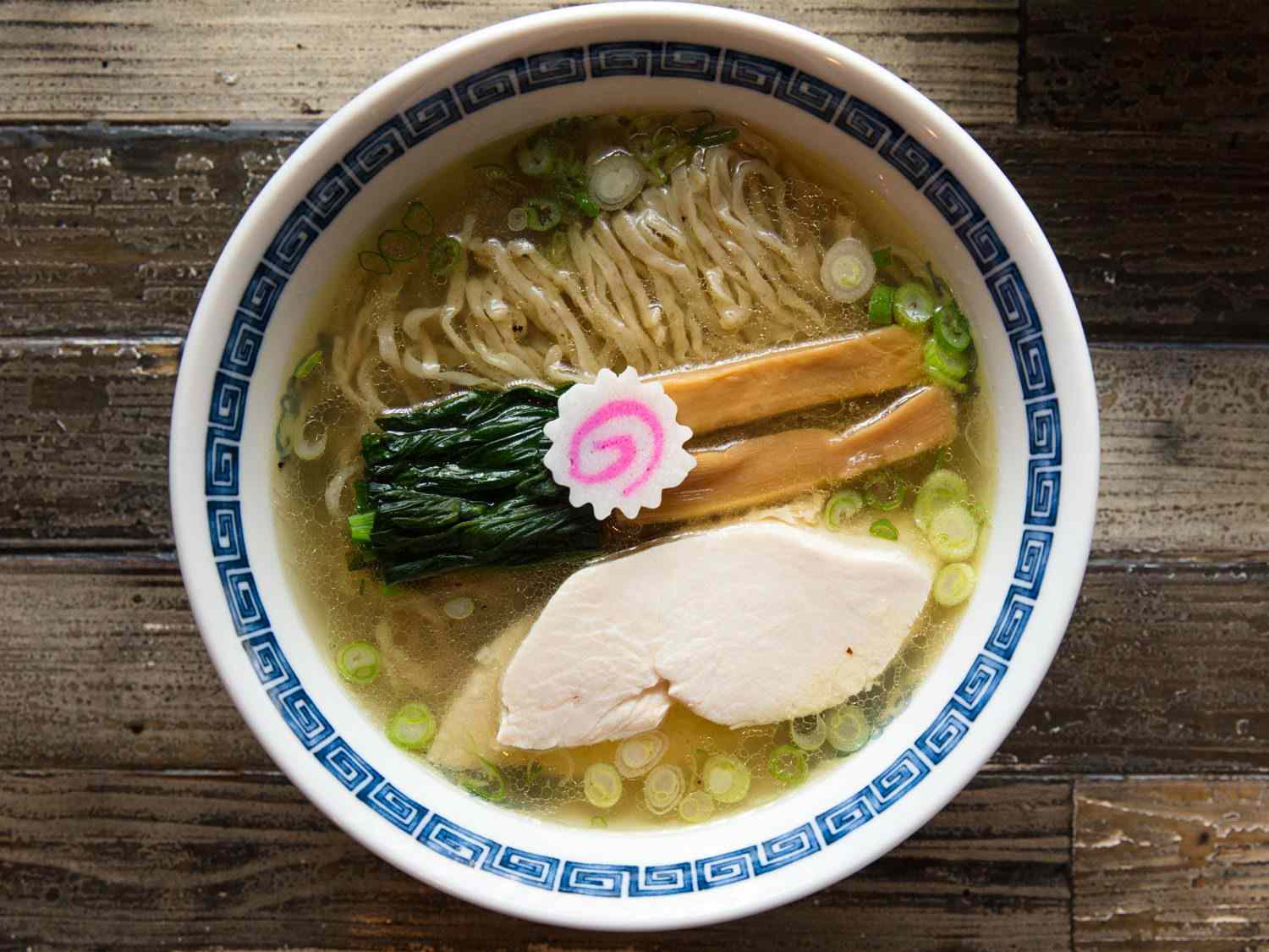 Overhead view of Ramen Shack's shio ramen