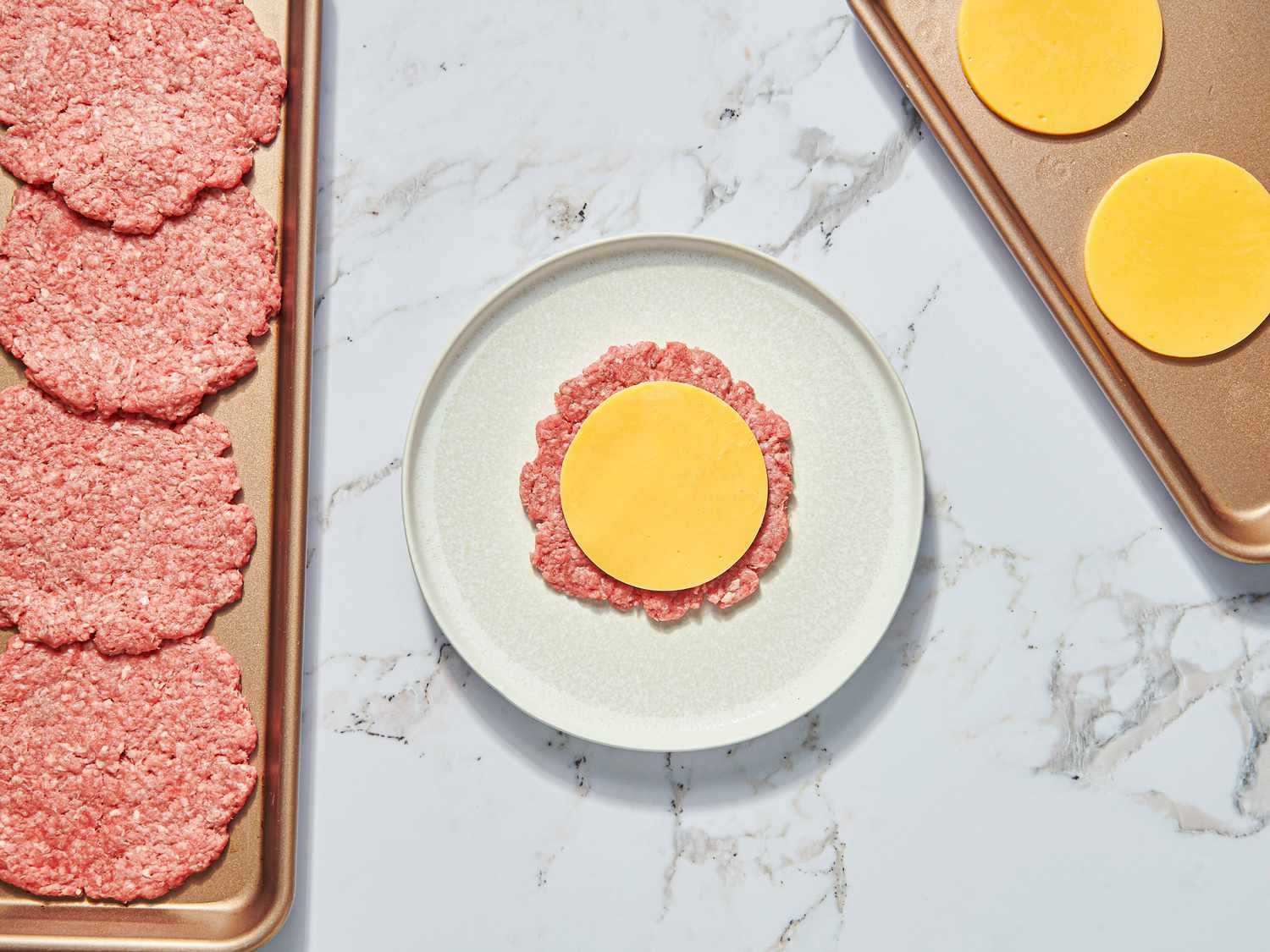 Overhead view of cheese round 