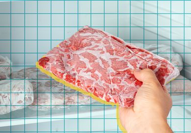 Graphic of pulling meat from the freeze
