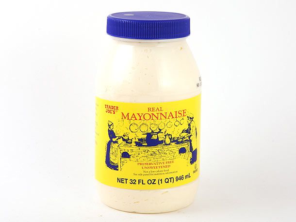 Jar of Trader Joe's brand mayonnaise.