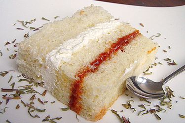 Hyssop and rose sponge layer cake.