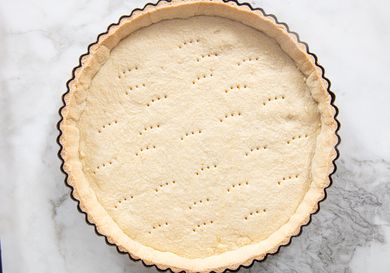 Overhead view of pie crust