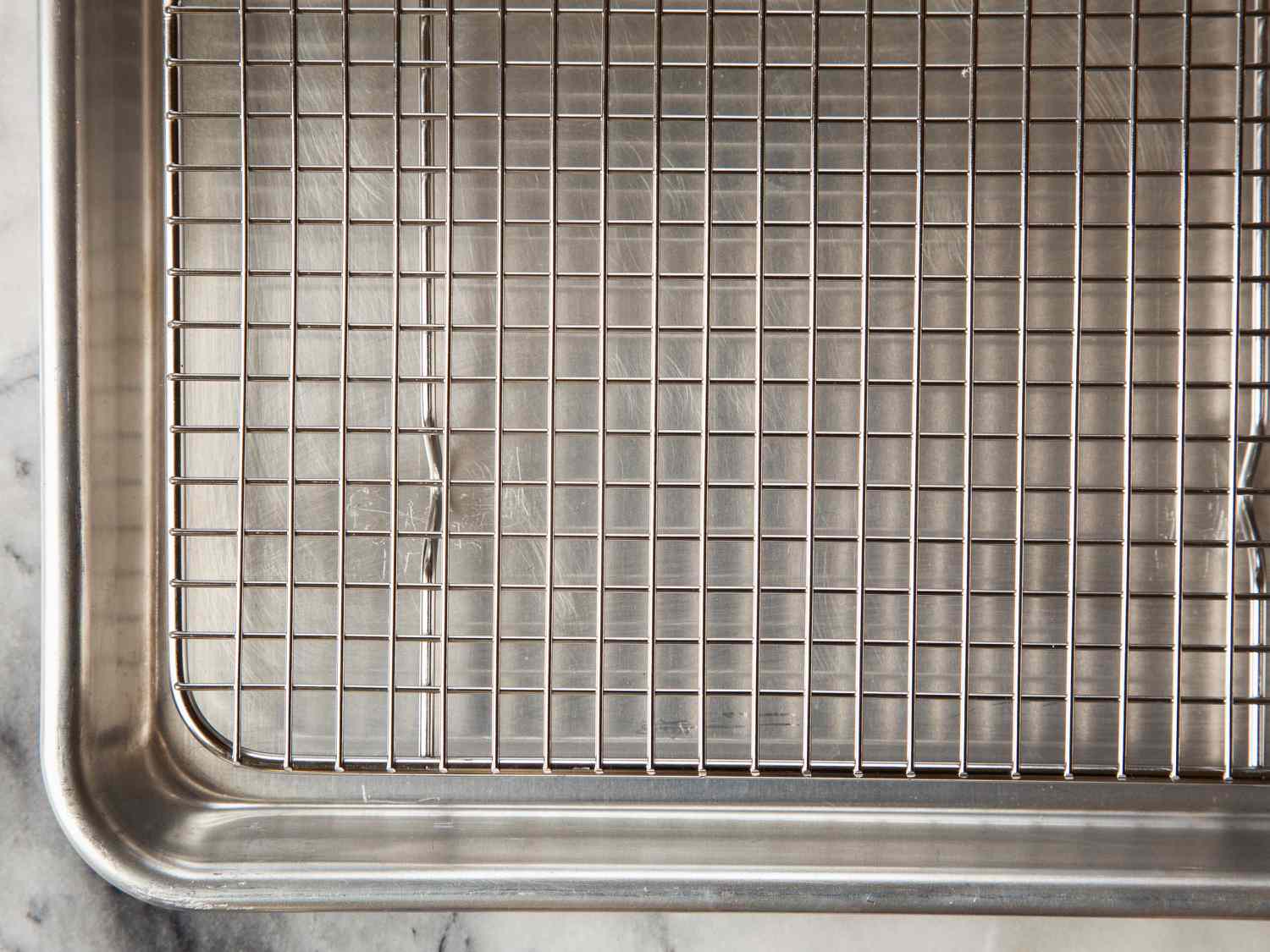 The Mrs. Anderson's Baking Half Sheet Baking and Cooling Rack in a baking sheet