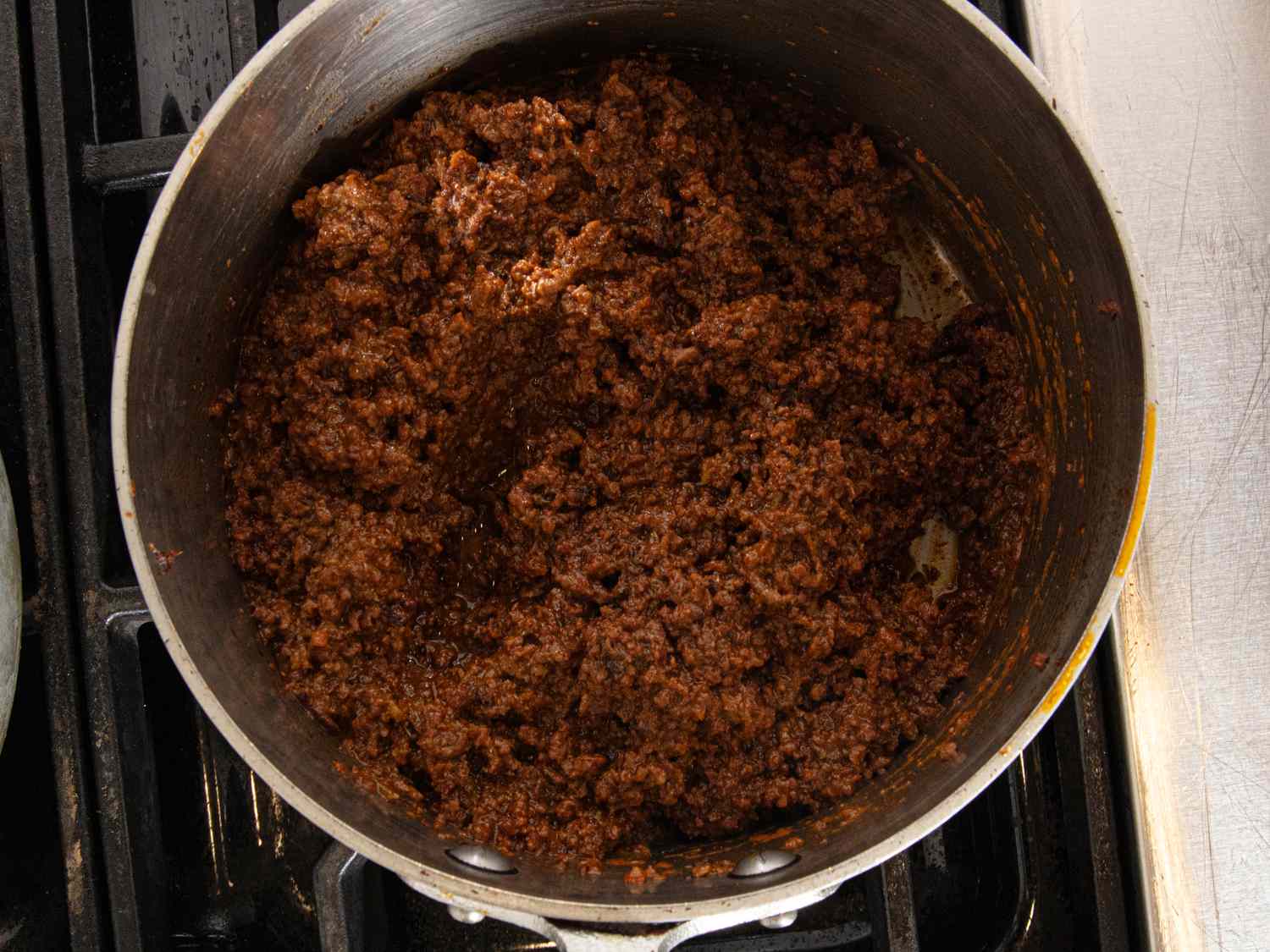 Overhead view of filling