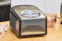 The Cuisinart Compressor Ice Cream and Gelato Maker on a wooden surface