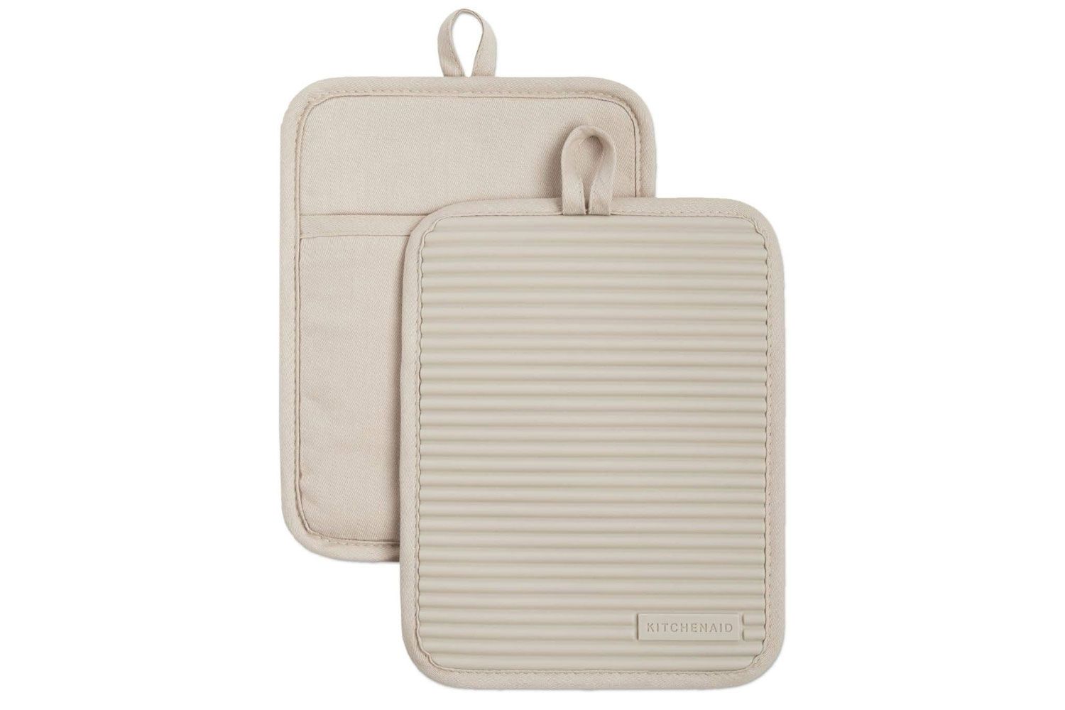 KitchenAid Ribbed Soft Silicone Water Resistant Pot Holder Set 