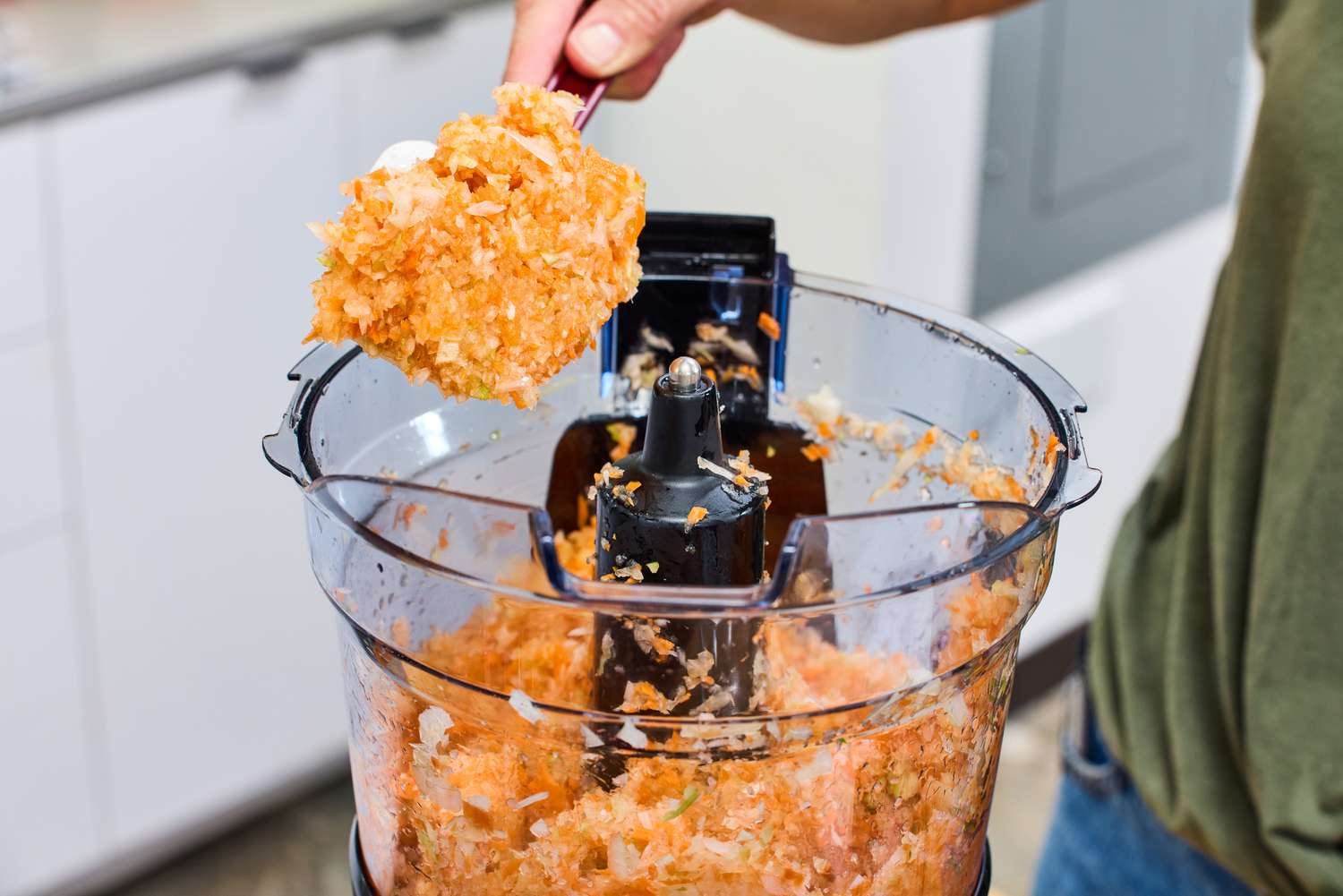 Food chopped using the Vitamix 12-Cup Food Processor Attachment
