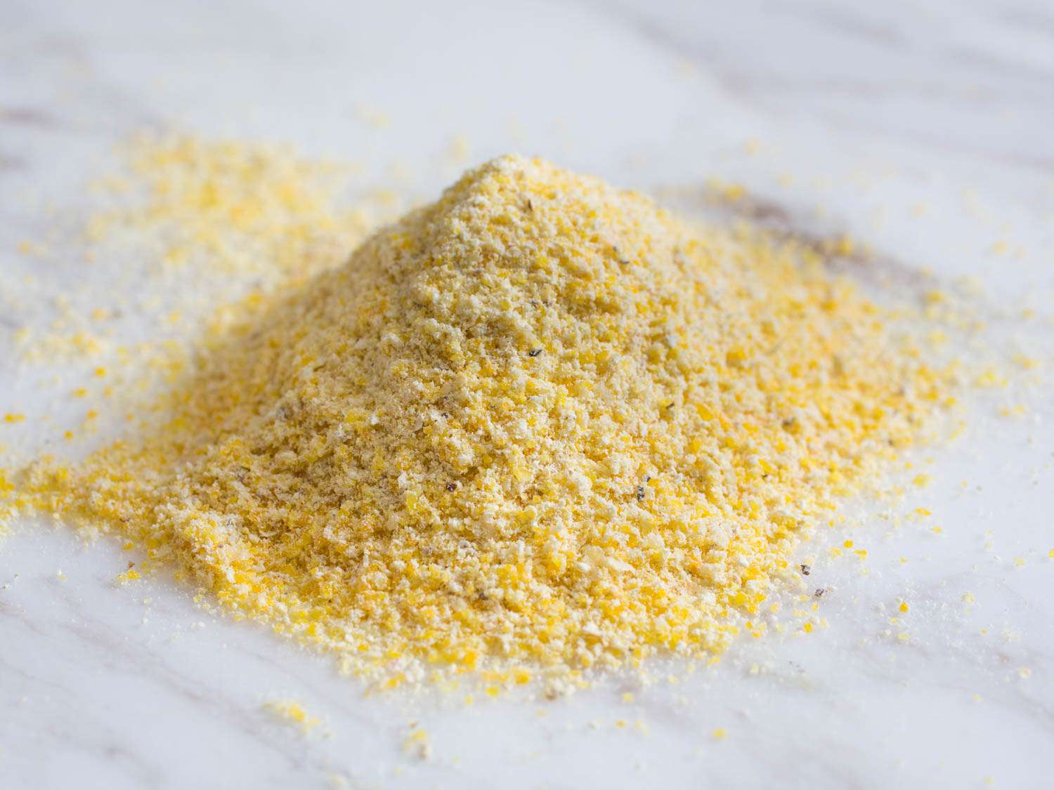 Close-up of stone-ground cornmeal.