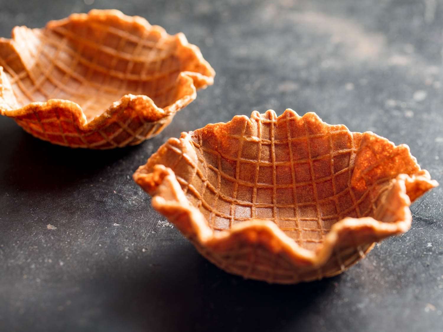 Homemade waffle bowls