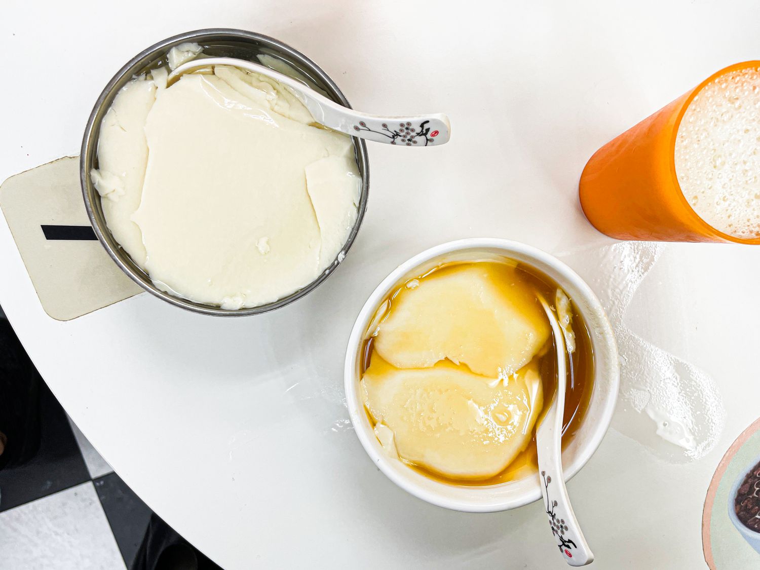 Overhead view of silken tofu options