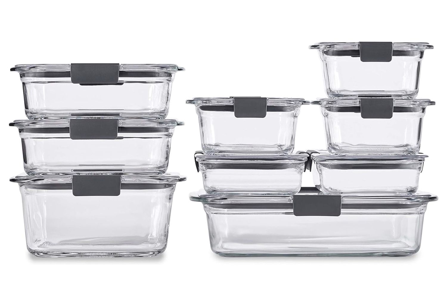Rubbermaid Brilliance Glass Storage Set of 9 Food Containers with Lids