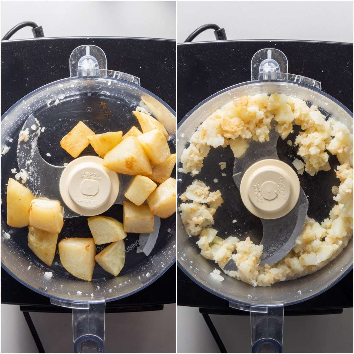 breaking down potatoes in blender for tater tots