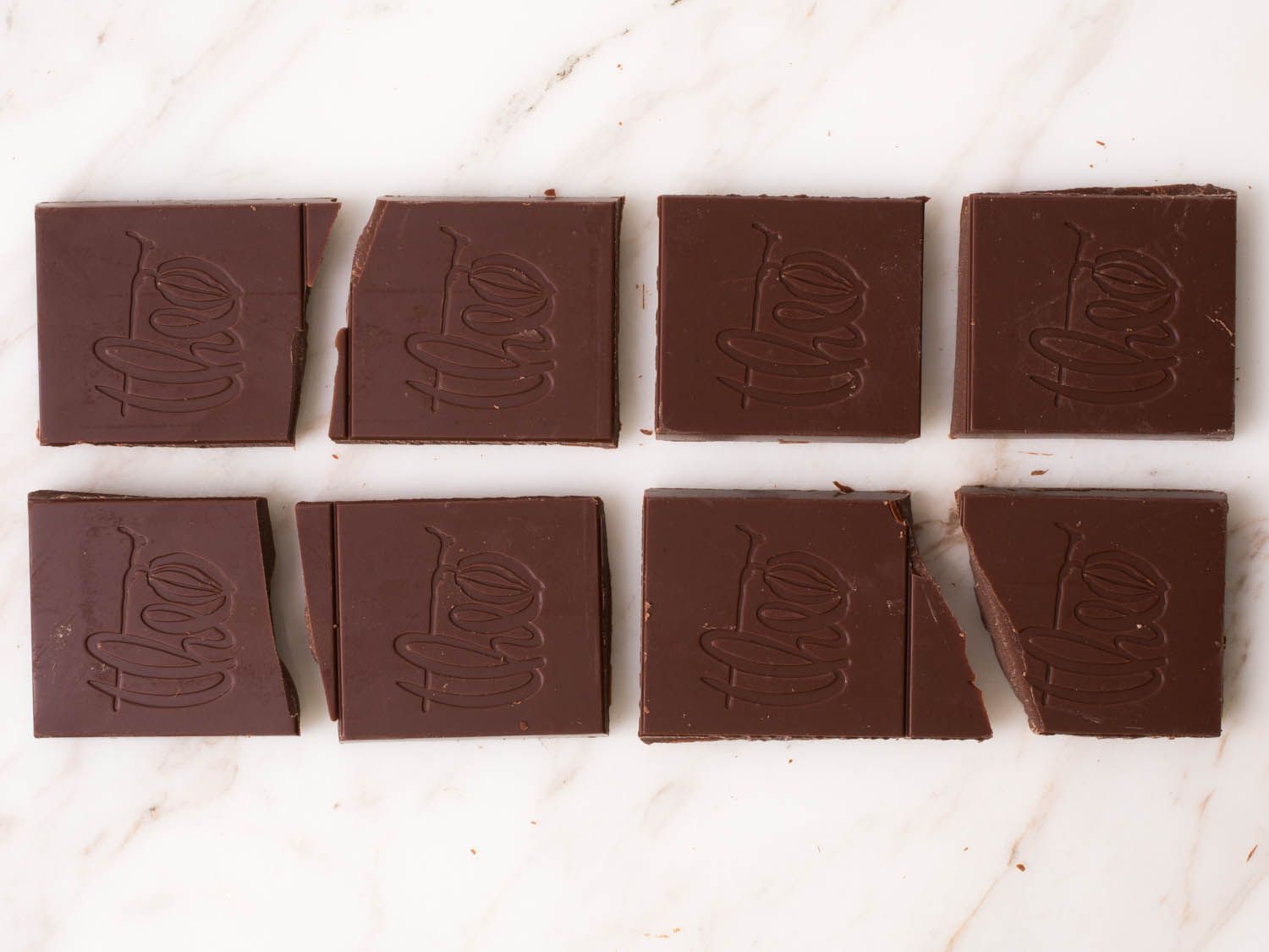 Milk chocolate bar broken into pieces