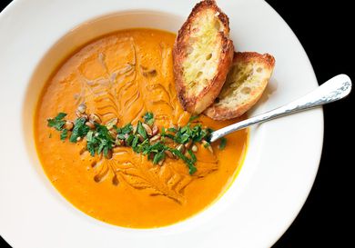Roasted Squash and Raw Carrot Soup