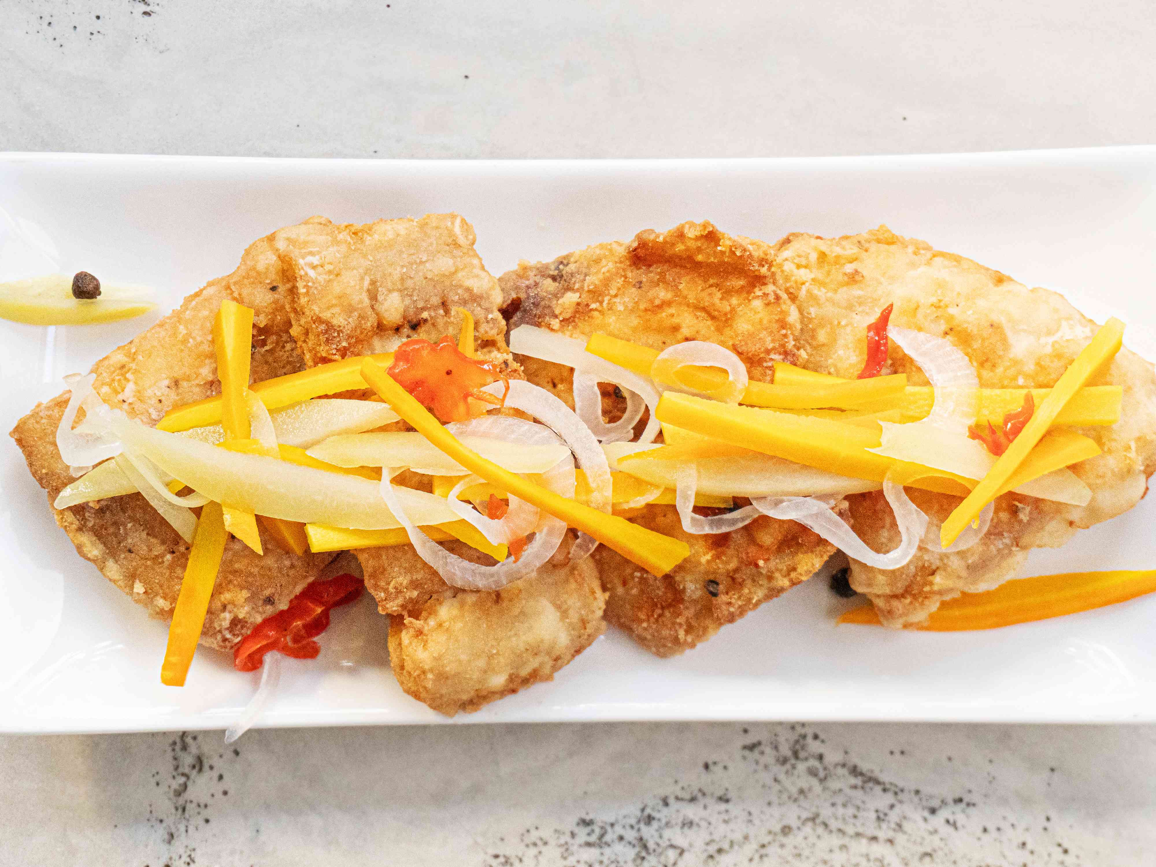 Overhead view of escovitch fish