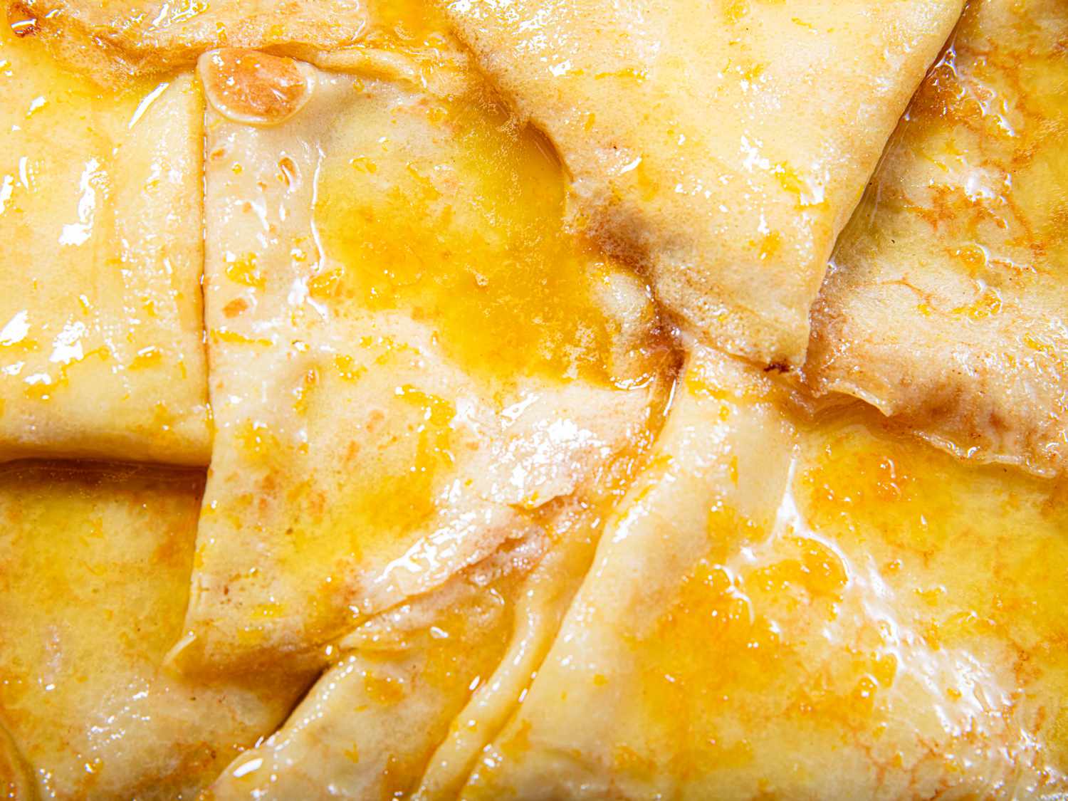 Overhead view of finished crepes