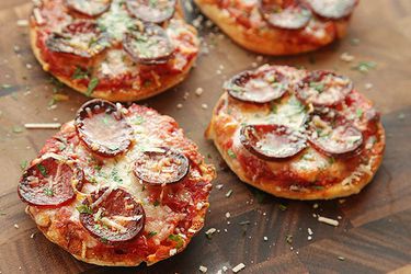 English muffin pepperoni pizza
