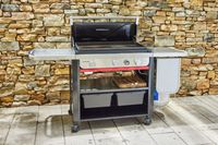 The Weber Slate 30 Inch Griddle on a patio