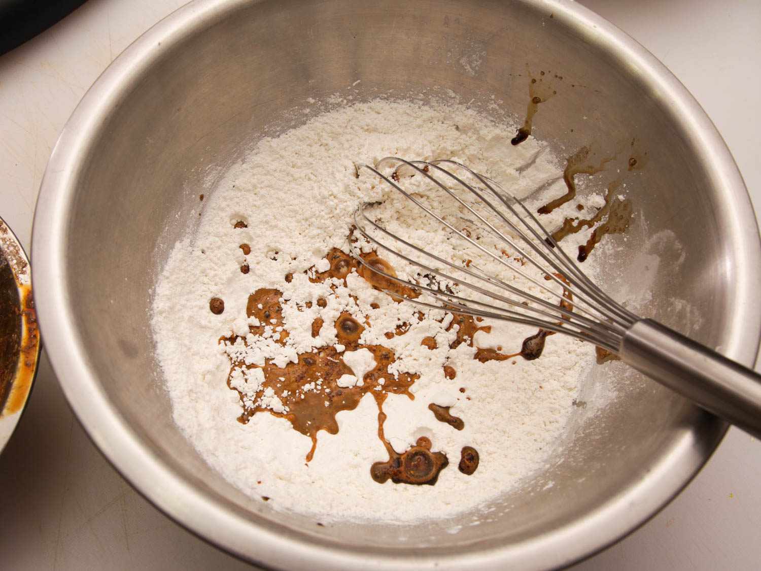General Tso's chicken dry coating with additional marinade dribbled in.