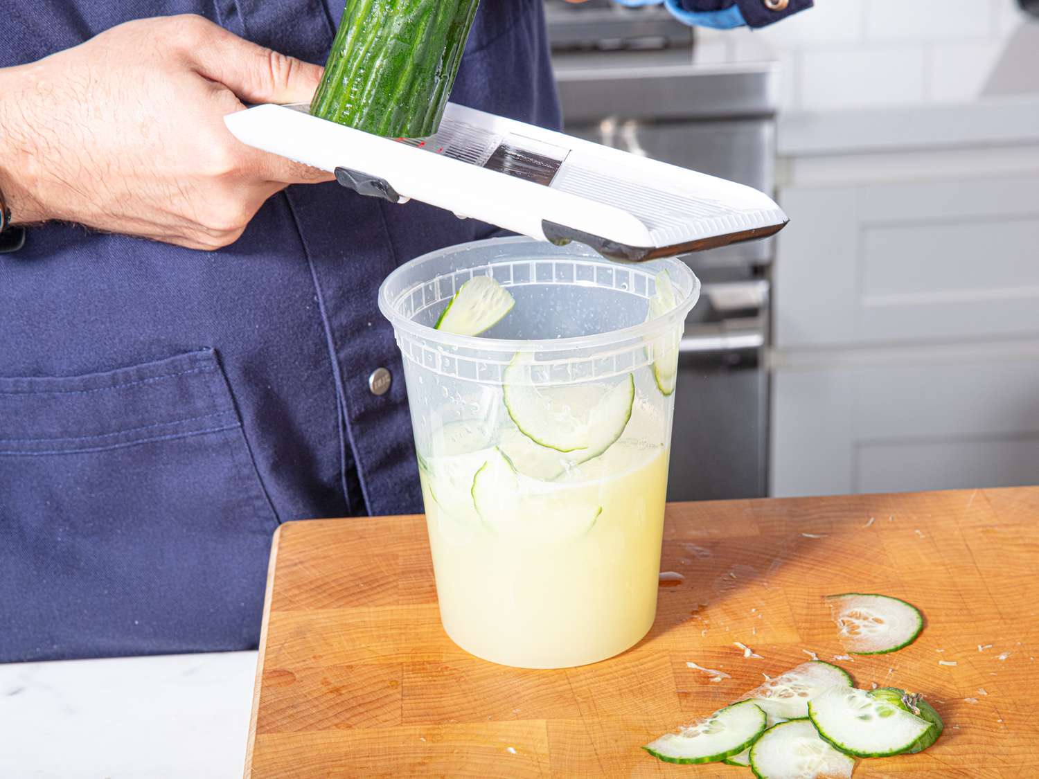 Side view of slicing cucumber