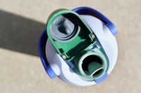 A top-down view of the Owala FreeSip Sway water bottle's sip-or-chug mouthpiece and improved seal.