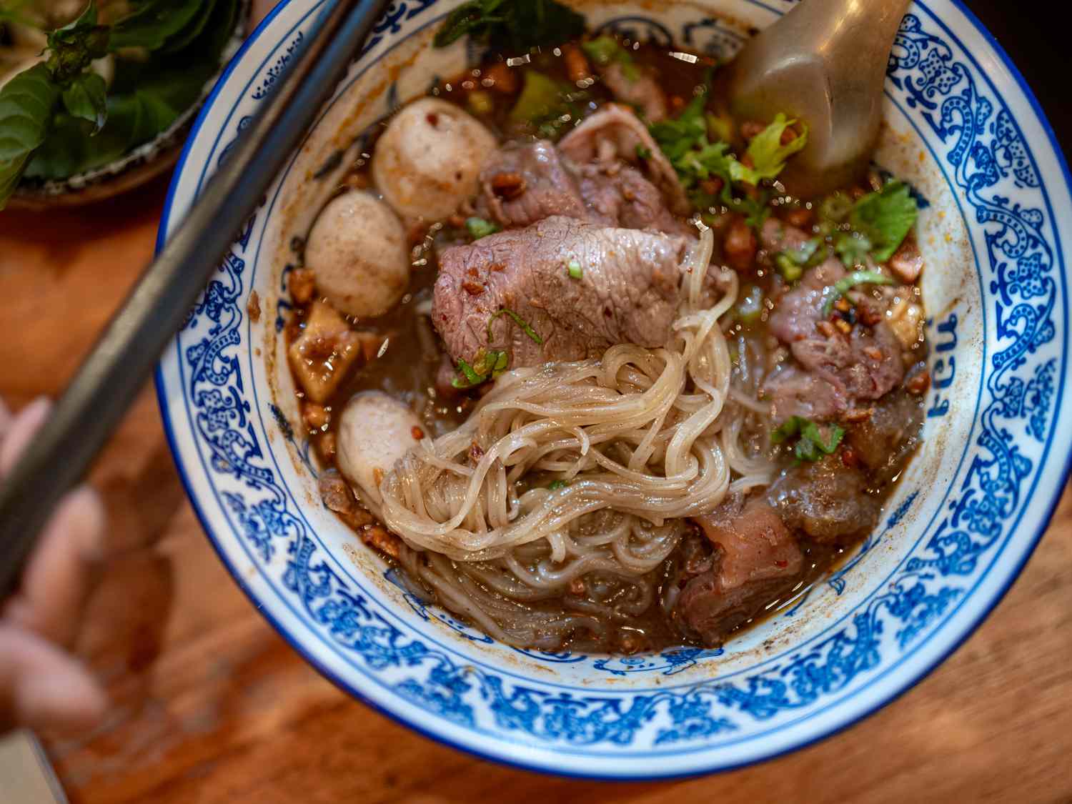 Overhead view of boat soup