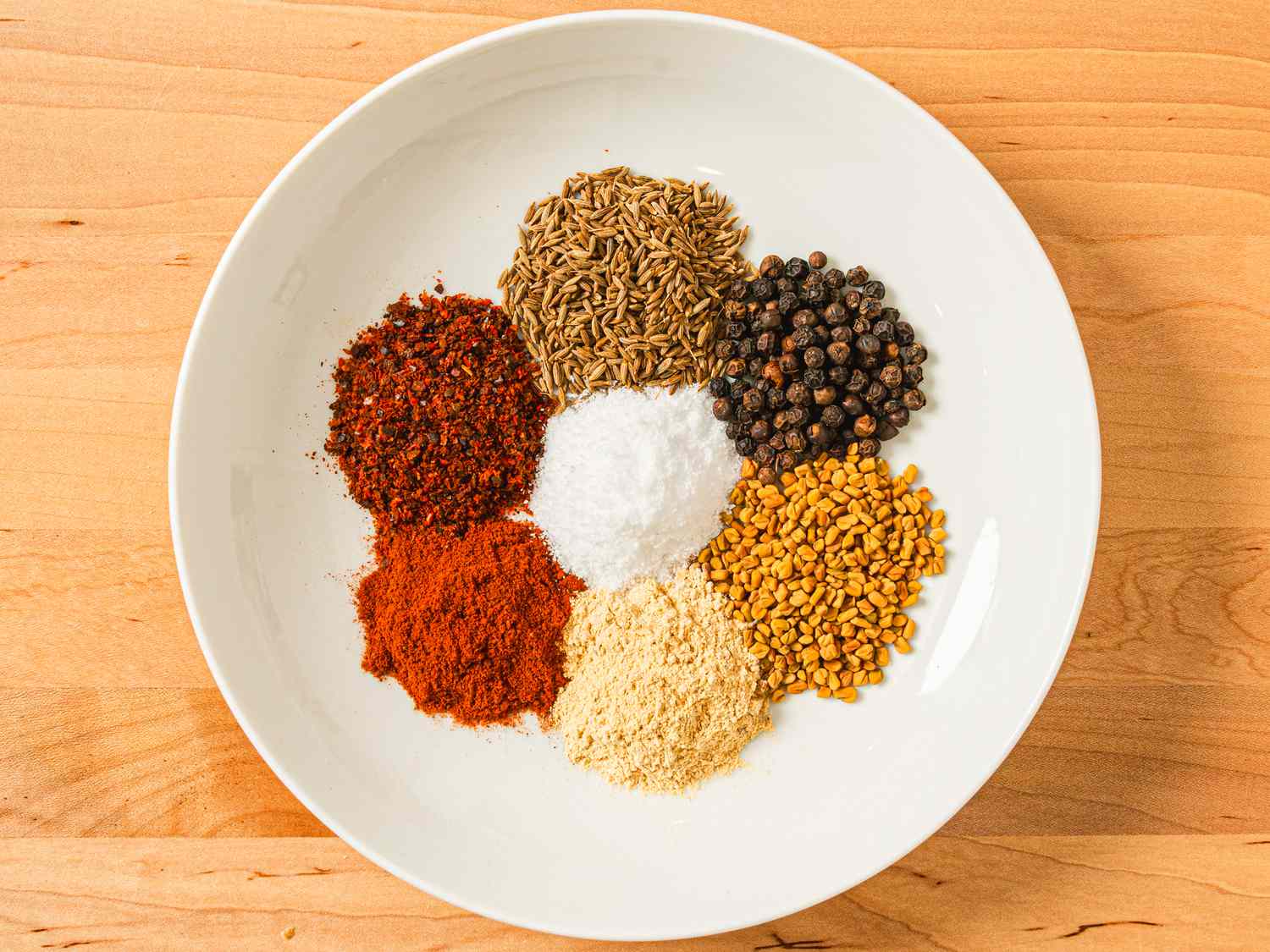 Overhead view of whole spices