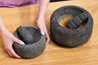 A small and a large molcajete.