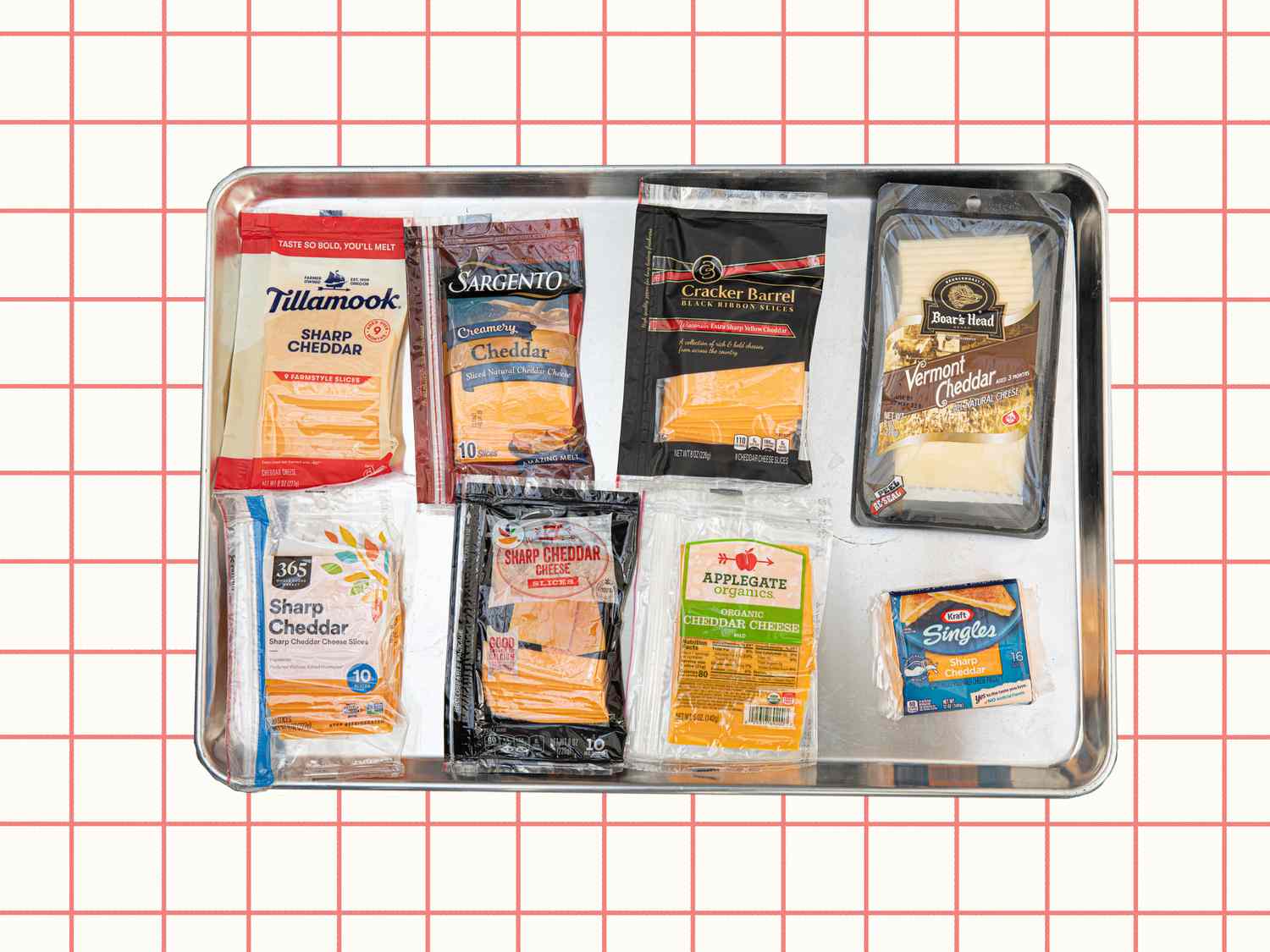 Cheese on a sheet tray