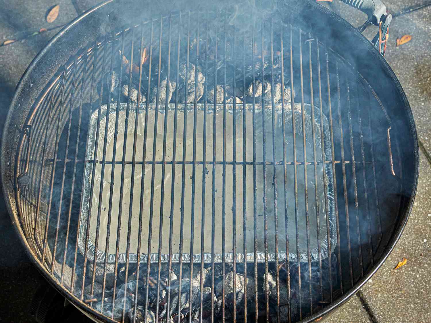 Overhead of grill set up