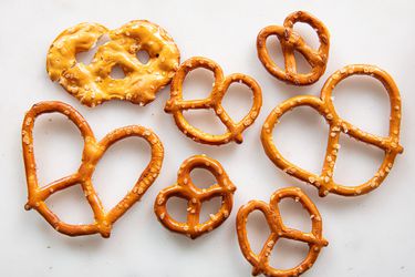 Overhead view of pretzels