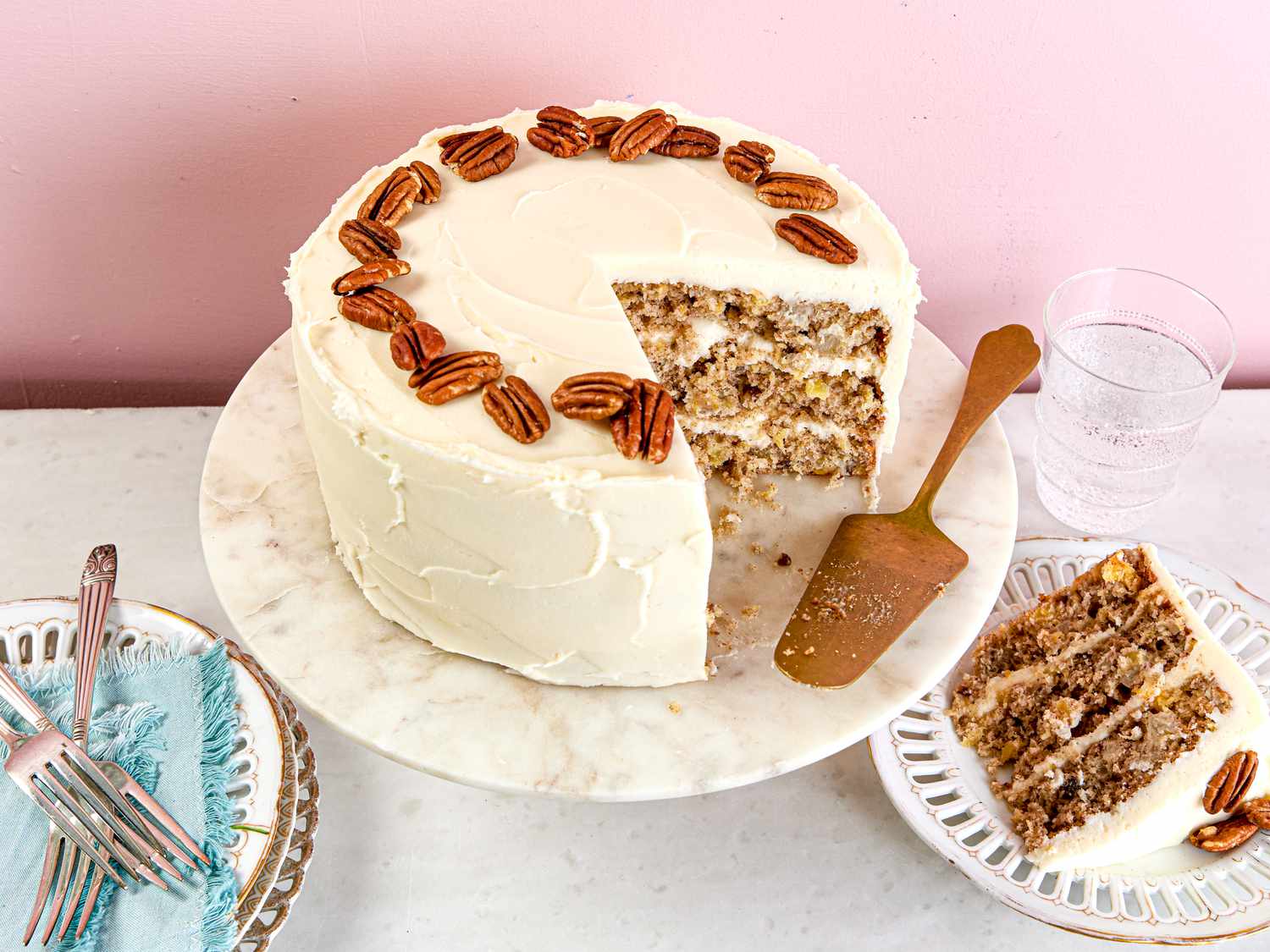 Side view of hummingbird cake