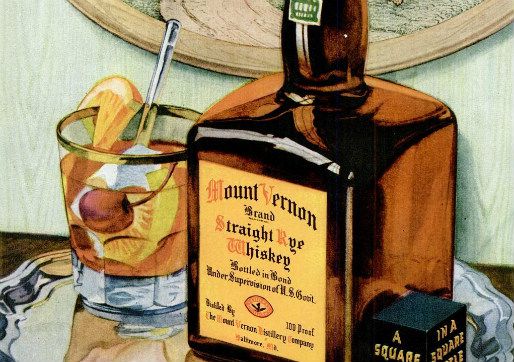 Historic ad for Mount Vernon rye whiskey