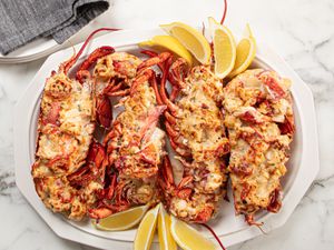 Overhead view of Lobster Thermidor