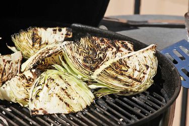 grilled cabbage and blue cheese dressing