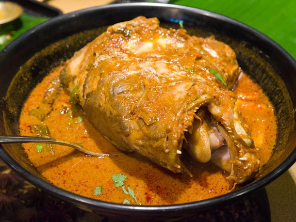 A bowl of fish head curry. 