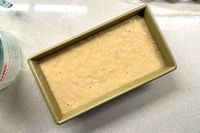 Batter inside the Williams Sonoma Goldtouch Pro Nonstick Loaf Pan before baking