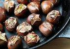A platter of oven-roasted chestnuts.