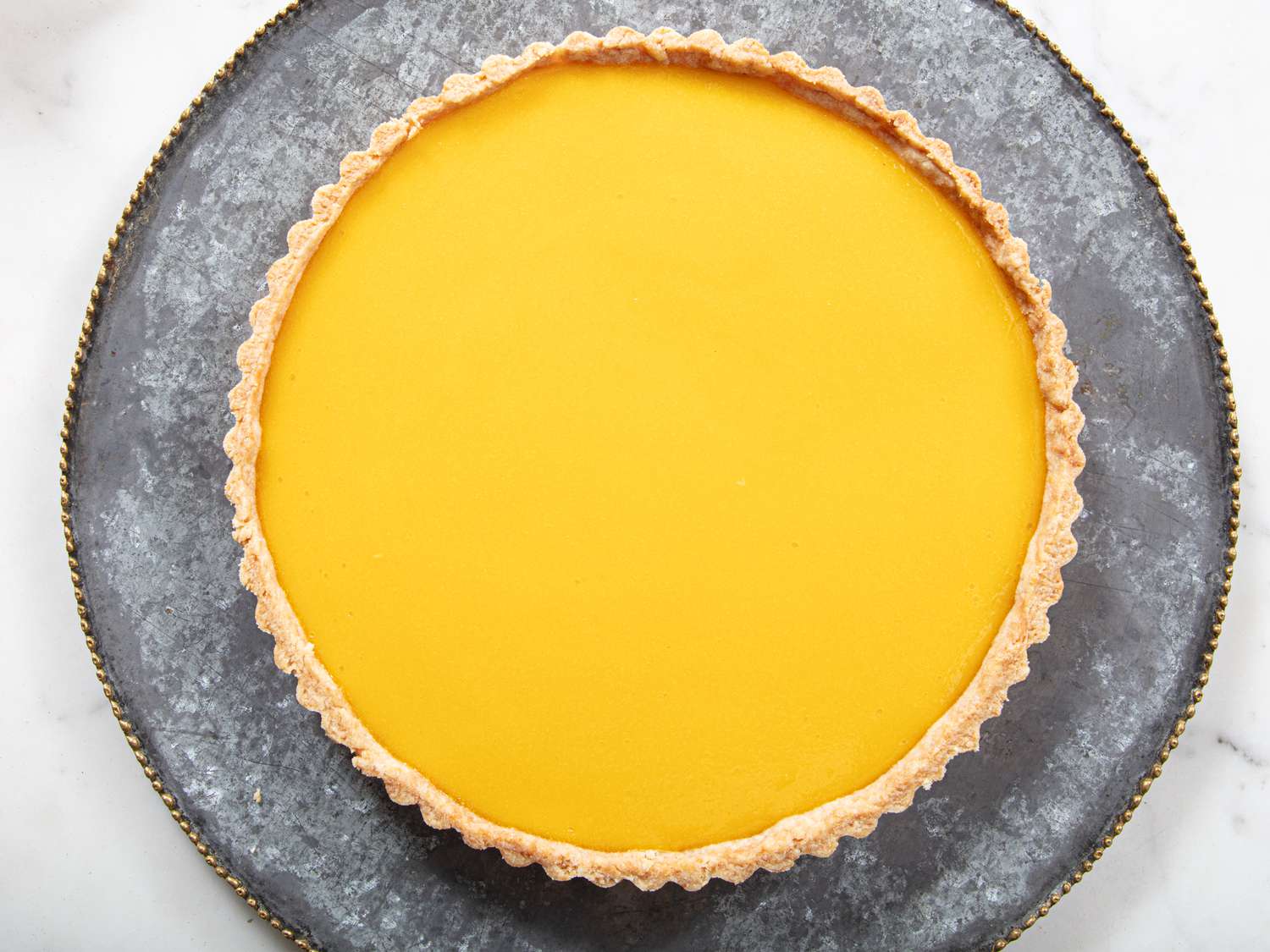 OVerhead view of lemon tart