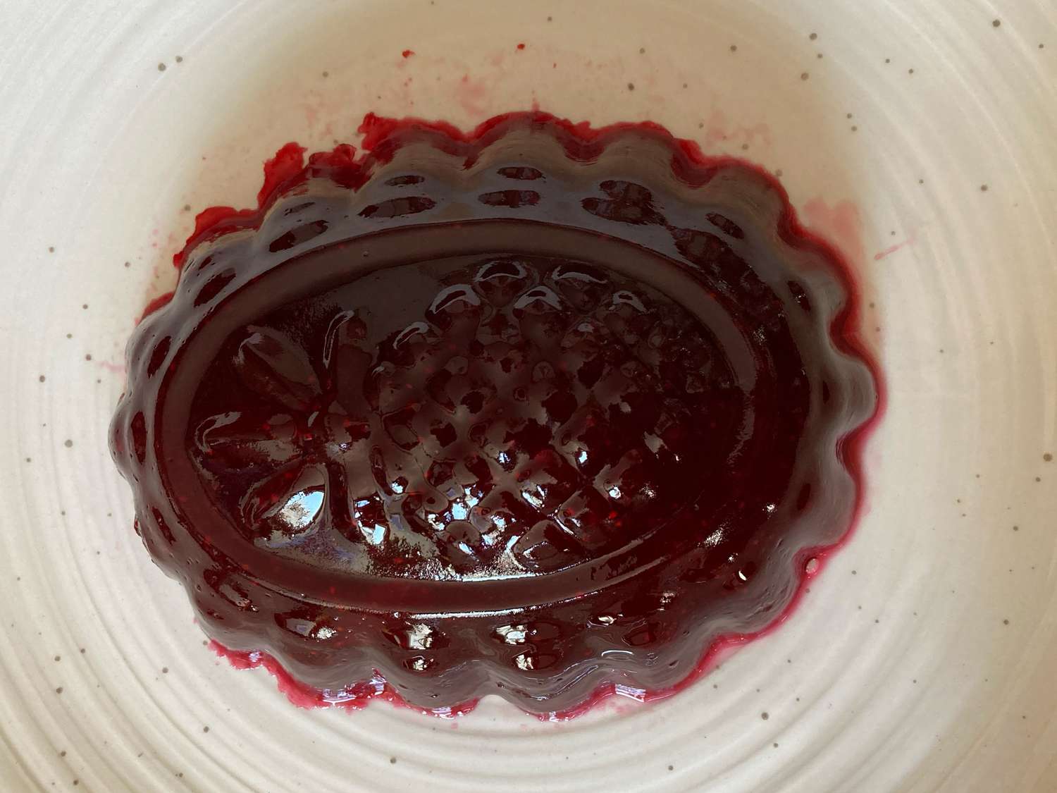 Overhead view of a jelly mold