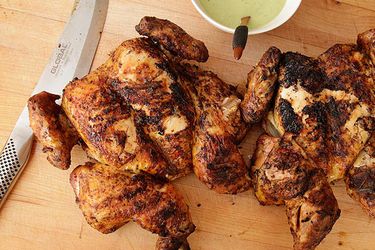 Peruvian Style Grilled Chicken With Green Sauce
