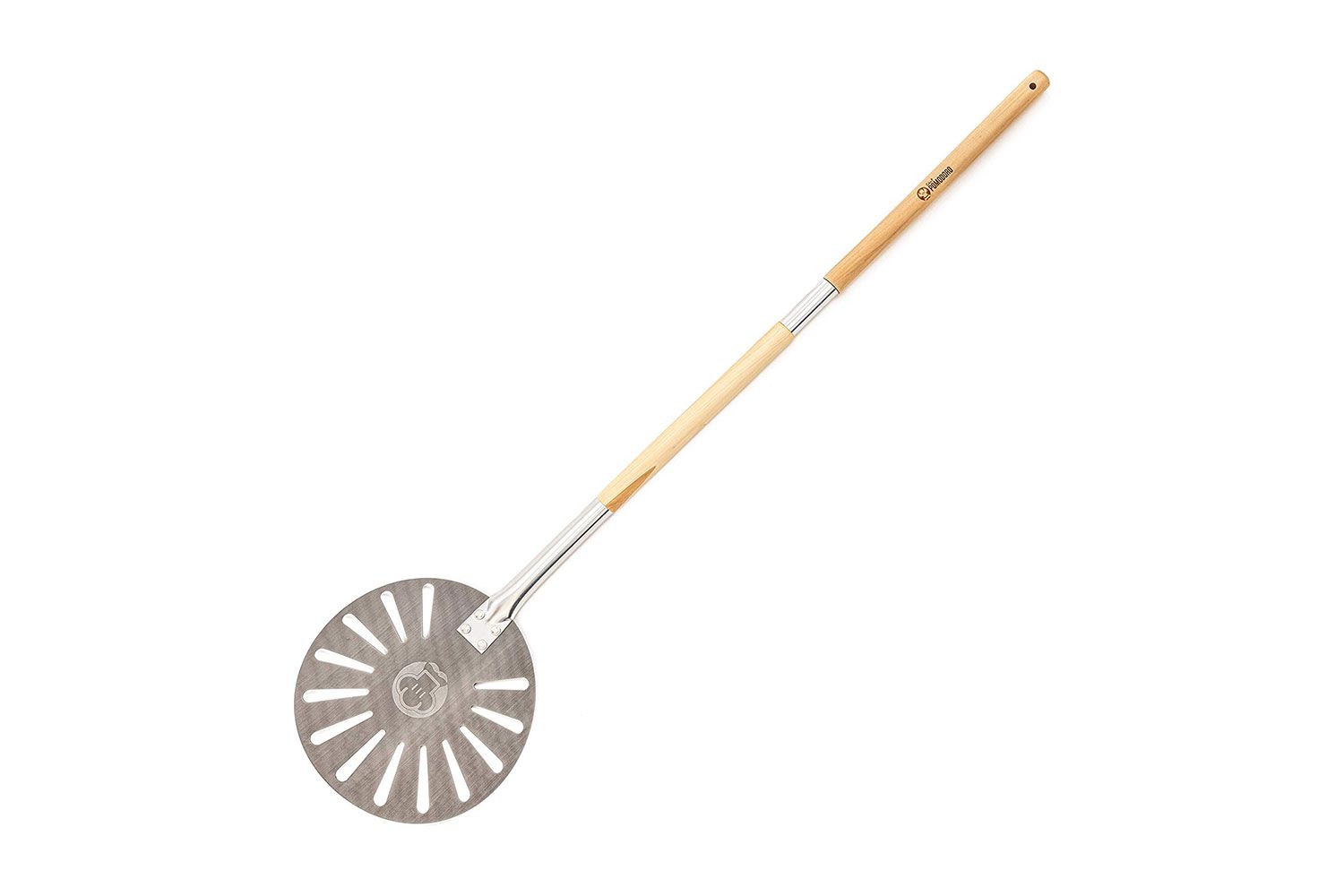 Chef Pomodoro Aluminum 9-Inch Turning Pizza Peel with Detachable Wood Handle