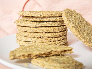 Stack of Scottish oatcakes.
