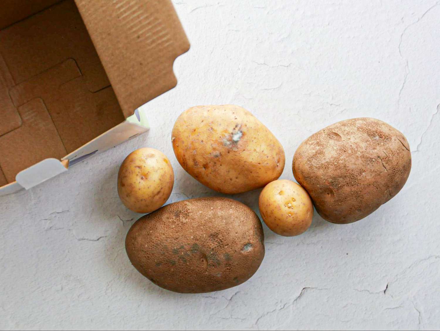 Overhead view of potato storage method