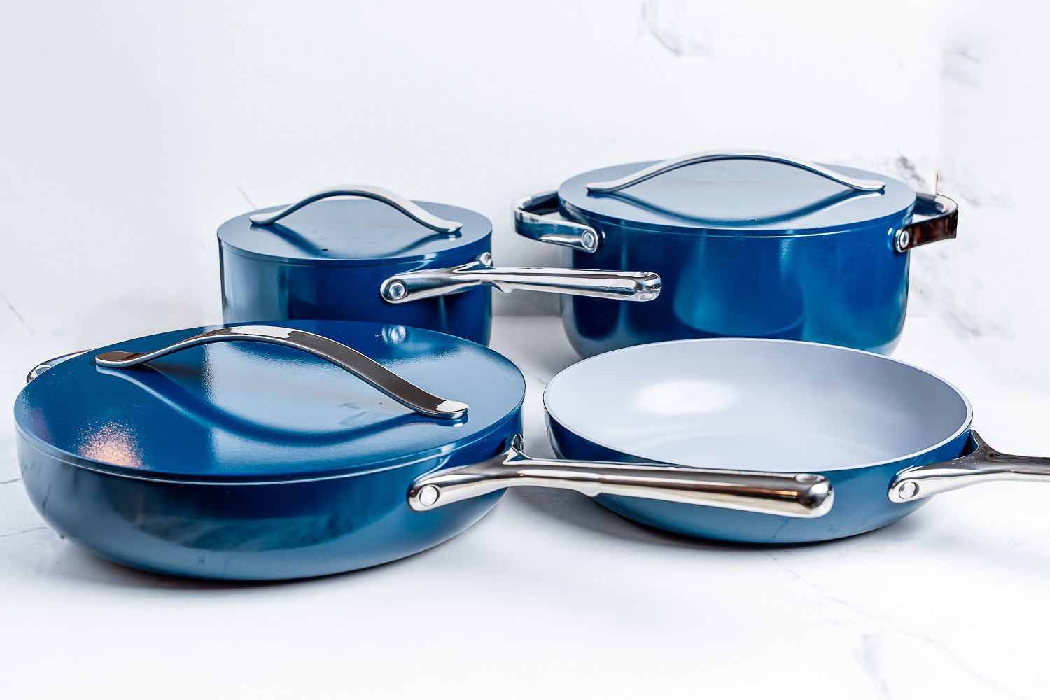 Caraway Cookware Set on a white surface