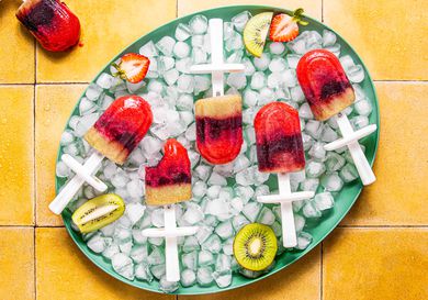 Overhead view of Juneteenth popsicles 