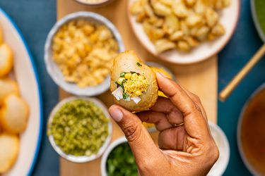 Overhead view of Pani Puri