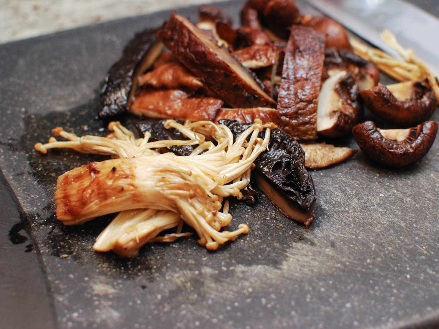 A selection of just-grilled mushrooms.