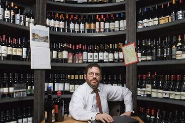 sommelier in a wine store