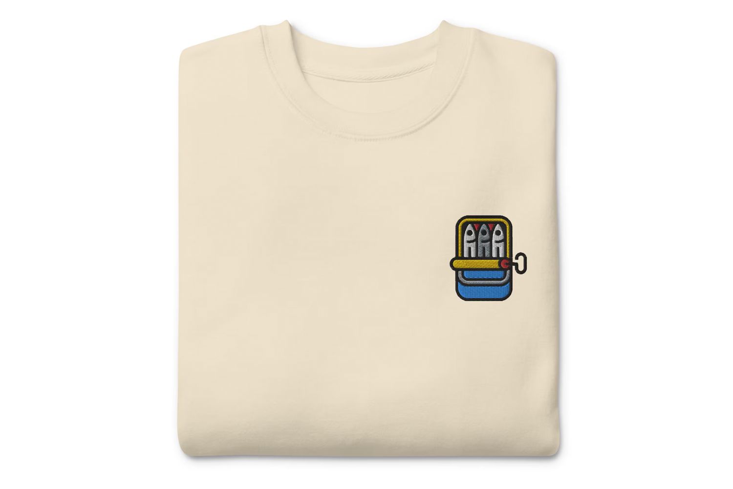 A Stitch And A Smile Sardines Embroidered Sweatshirt